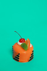 Birthday Cake On Color For Background