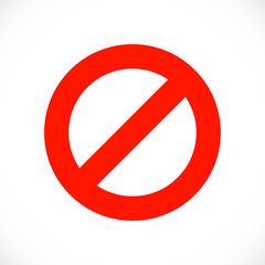 Stop warning red symbol template
