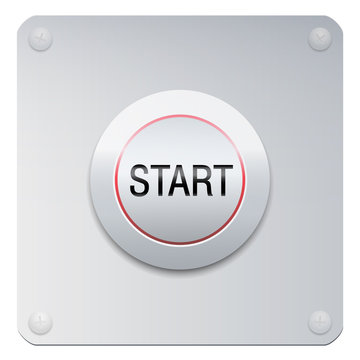Start button on a chrome panel to start machines, gadgets instruments, but also a new project, adventure, lifestyle, relationship or many other beginnings.