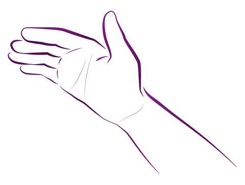 Hand giving blessing. Religious and spiritual gesture. Isolated vector illustration on white background.