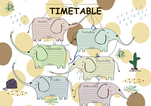 School timetable background for students or pupils.