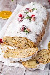 Traditional Christmas cake Stollen