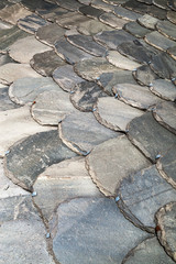 Surface of slate roof.