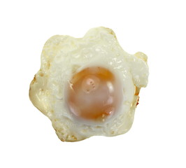fried eggs isolated on white.