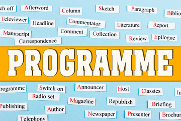 Programme mass media and education concept