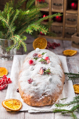 Traditional Christmas cake Stollen