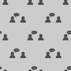 Fototapeta na wymiar two person chatting icon vector seamless pattern