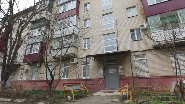 facade of a soviet five-storey building