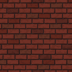 Бесшовная векторная текстура стены из темно-красного кирпича