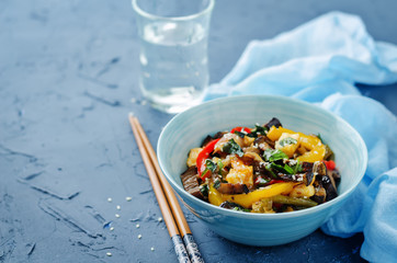 Thai Basil Bell pepper eggplants