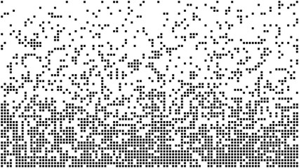 Abstract pixel gradient background. Falling pixels. Broken texture. Abstract vertical gradient halftone. Vector illustration.