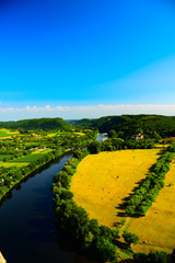 View of the River Dordogne as seen from Beynac, France