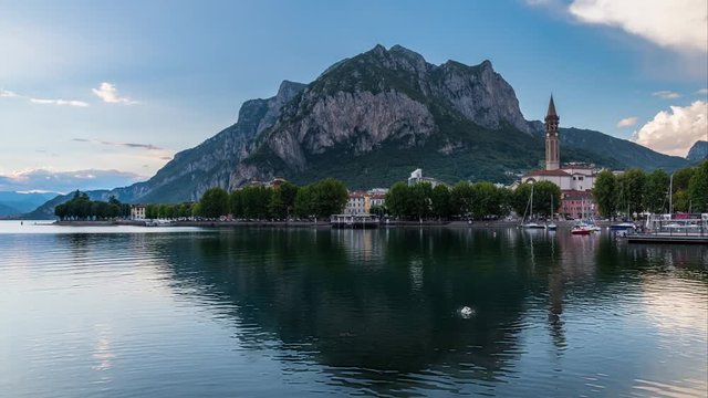 Panorama of Lecco Lake , timelapse 4k