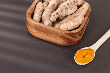 Turmeric - Curcuma longa root and turmeric powder