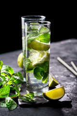 Mojito refreshing cocktail,  alcohol drink 