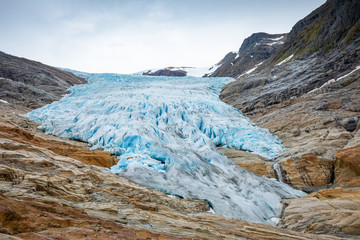 The blue Svartisen Glacier in north Norway
