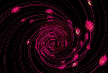 glowing colored lines of motion 3D illustration