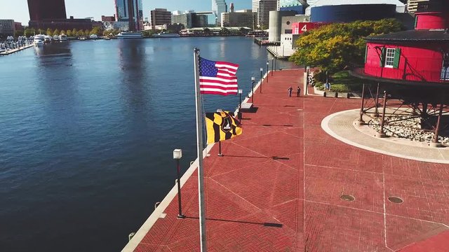 Baltimore Flag at the Lighthouse in the Inner Harbor Lifestyle