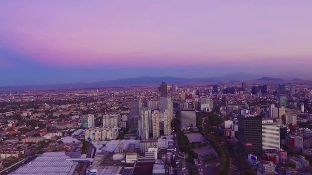 Aerial view of the west of mexico city at sunset