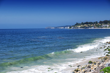Pacific Ocean and Malibu California Coastline