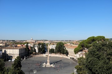 Fototapeta na wymiar View to the Piazza del Popolo in Rome, Italy 