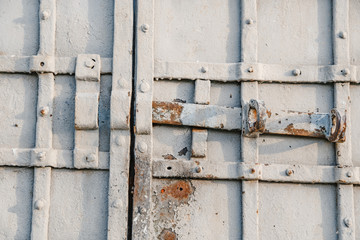 Metal bolt on the antique door