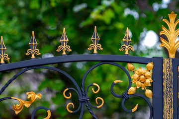 The fragment of forged metal products. close-up
