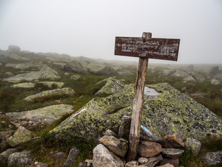 Wooden Trail Sign, Katahdin, Alpine Trail, Weathered Sign