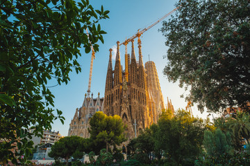 La Sagrada Familia in summer