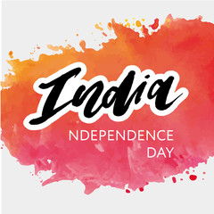 India Independence Day 15 august Lettering Calligraphy Illustration
