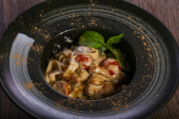 Delicous pasta with mushroom