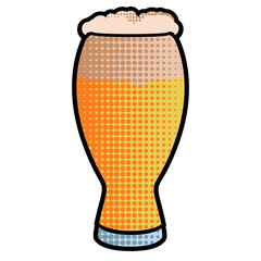 Halftoned style beer glass icon