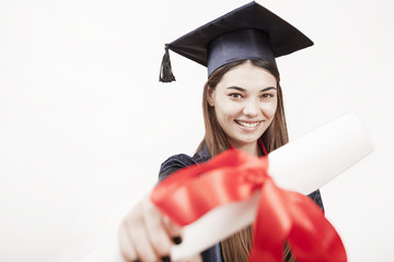 young woman graduated