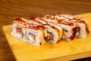 Delicious eel rolls