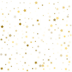 Gold stars. Confetti celebration, Falling golden abstract decoration for party, birthday celebrate, anniversary or event, festive. Festival decor. Vector illustration