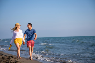 Beach of summer time and two lovers