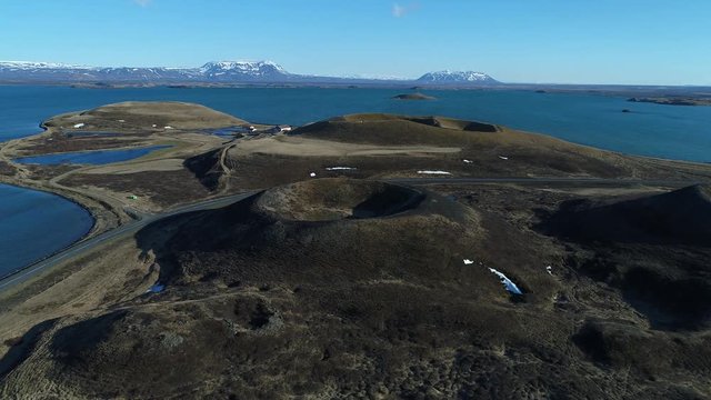 Volcan en Islande vue par drone