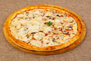 Pizza with mushrooms