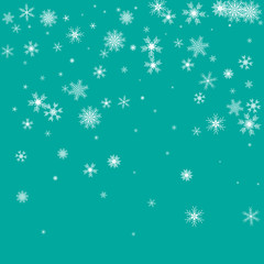 Winter pattern with crystallic snowflakes. Christmas background. Vector.