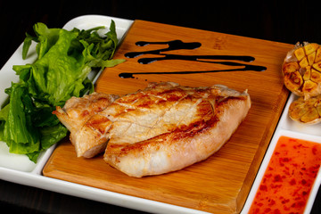 Grilled pork steak