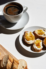 breakfast with bread and jam