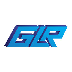 G L R Initial Letter three dimension Logo vector element