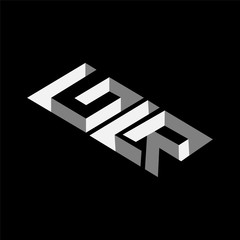 G L R Initial Letter three dimension Logo vector element