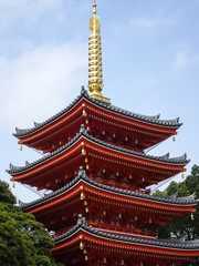 Fototapeta na wymiar Five-storied pagoda in Japan