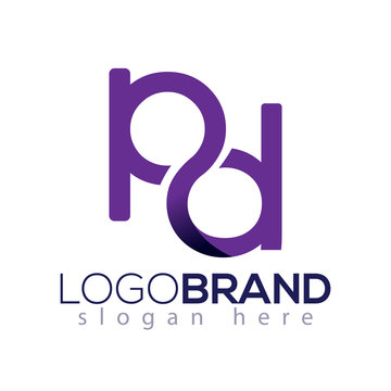 pd initial letter infinity logo element. initial letter logo template