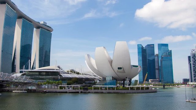 Singapore Marina Bay Sands with ArtScience ArtScience time-lapse