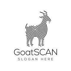 Goat Scan Technology Logo vector Element. Animal Technology Logo Template