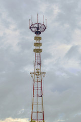 radio and television tower on a cloudy day. minsk. belarus