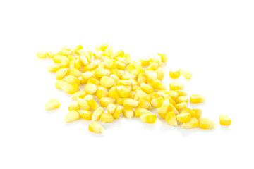 Sweet whole kernel corn isolated on white