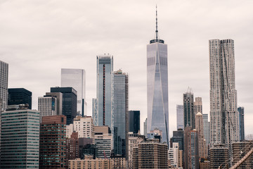 Fototapeta na wymiar Modern Glass Skyscrapers in Manhattan, New York Architecture Building Cityscape 